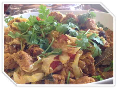 Soya Chunks and Cabbage